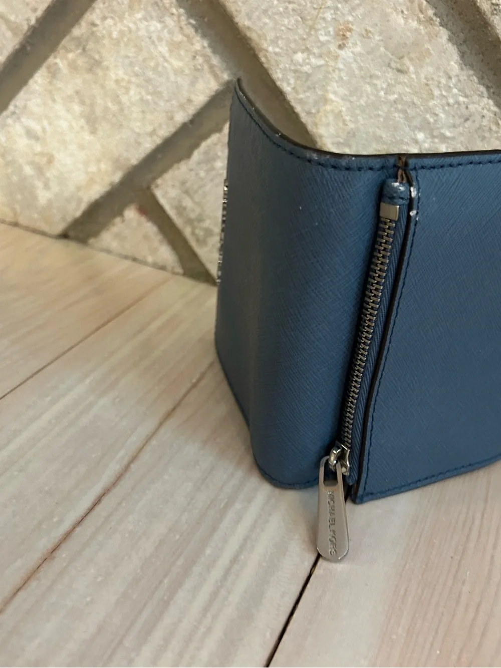 Michael Kors Men's Slate Blue Saffiano Leather Card Holder